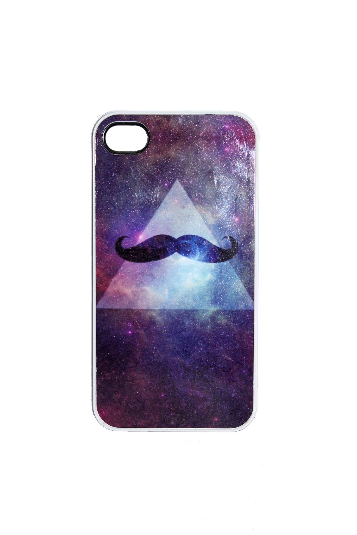 Iphone 5 4/ 4s Galaxy Case Nebula Mustache Triangle Harajuku Zipper