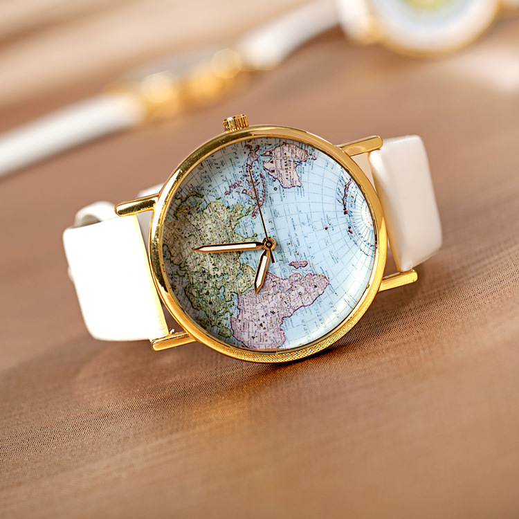 Mens Wristwatches World Maps Watch Unisex Maps Watches Vintage Women Wrist Watch