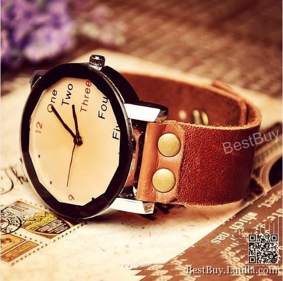 Women Wristwatches English Watches Geek Unisex Watch Mens Leather Wrist ...