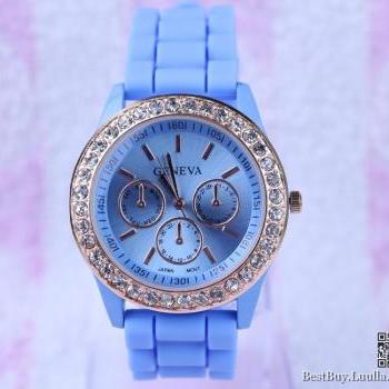 Women Wristwatch Blue Luxury Crystal Watches 5colors on Luulla