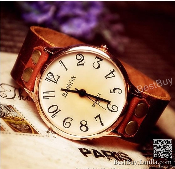 Women Wrist Watch Simple Leather Watches Unisex Vintage Mens Wristwatch ...